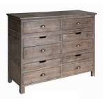Cumberland Rustic Wood 6 Drawer Chest With 4 Pull Out Trays