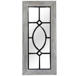 Boxy Wood Metal Wall Mirror