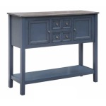 Hayden 2 Drawer / 2 Door Mystique Blue Cupboard With Grey Wood Top