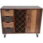 Sturtevant 4 Drawer / 1 Door Clean Rustic Wine Cabinet