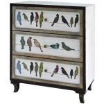 Birds On A Wire 3 Drawer Painted Chest