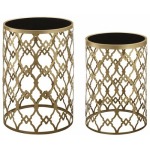 Monaco Gold And Black Mirror Tables