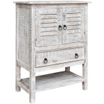 Bengal Manor Mango Wood 2 Door 1 Drawer White Wash Accent Chest