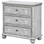 Annabelle 3 Drawer French Scroll Overlay Antique White