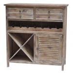 Jackson 2 Drawer Weathered Oak Wine Cabinet