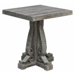 Overton Distressed Grey Carved Leg End Table