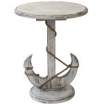 Harbor Distressed White Anchor Table