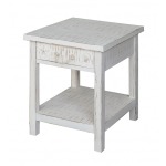 Seaside White Coastal End Table