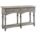 Chelsea Antiqued Grey 2 Drawer Shaped Console