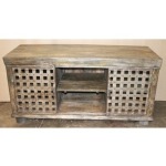 Bengal Manor Metal Lattice Work And Mango Wood Media Console