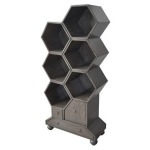 Westgate 3 Drawer Slate Grey Hexagon Bookshelf