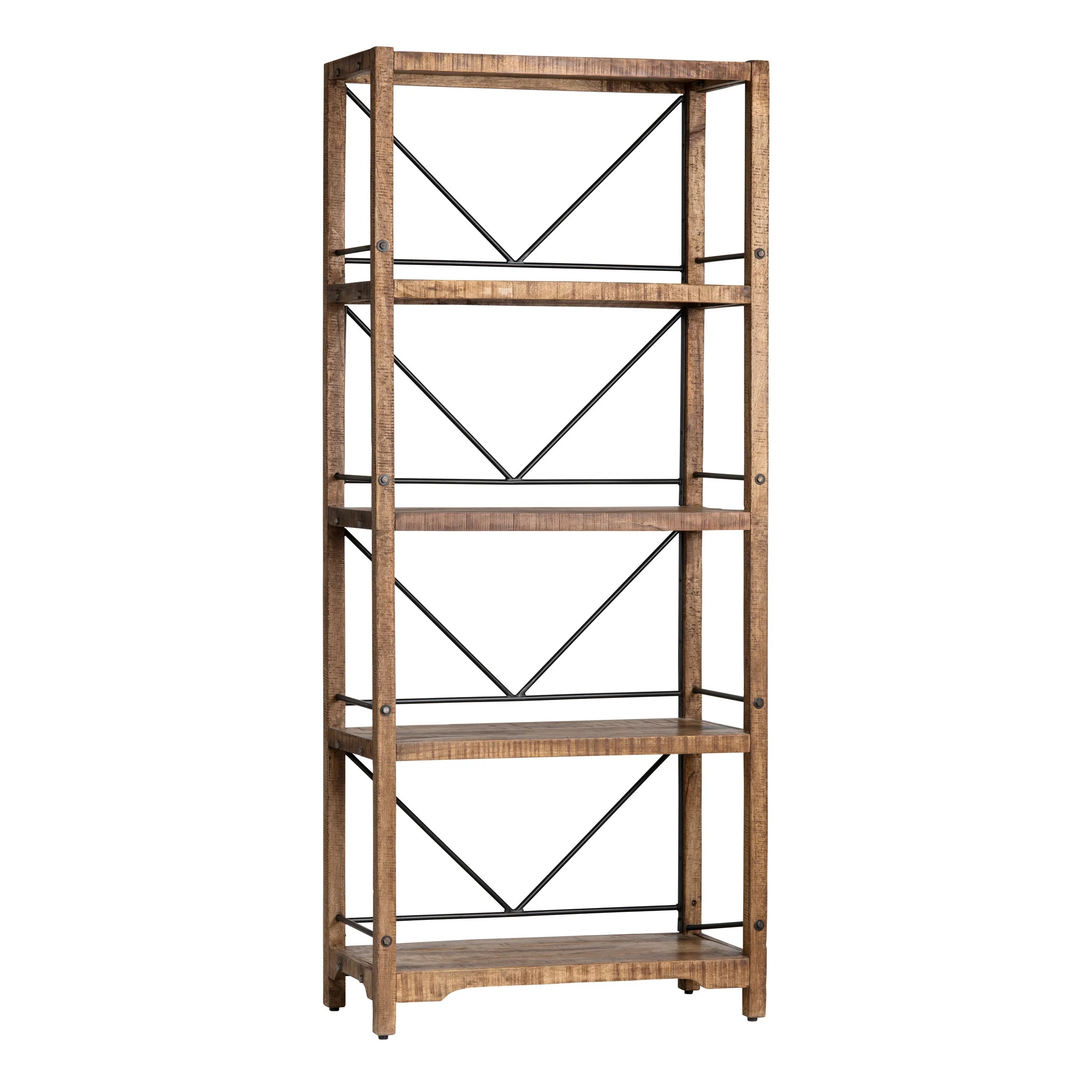 Winslow Wood and Metal Bookshelf CVFNR5040 by Crestview Collection at