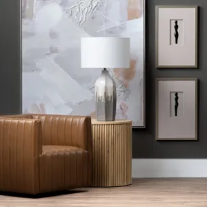 Round Fluted End Table
