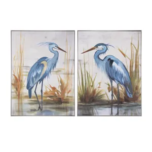 WADING BLUE EGRET ASRT CANVAS