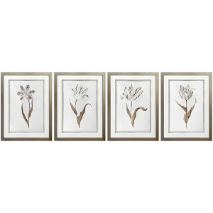 Gilded Botanicals 4-piece Framed Wall Art Set