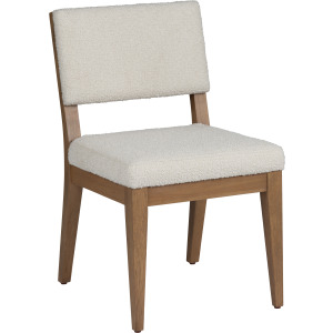 Textured Cream Upholstered Dining Side Chair