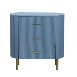 3-drawer Blue Accent Chest