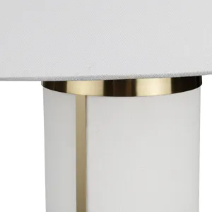 Set Of 2 Metal Table Lamp With Linen Shade
