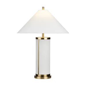 Set Of 2 Metal Table Lamp With Linen Shade