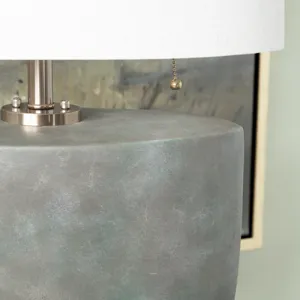 H Ceramic Table Lamp With Linen Shade
