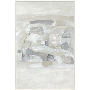 Evell Abstract Neutral Framed Canvas Wall Art