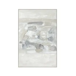 Evell Abstract Neutral Framed Canvas Wall Art