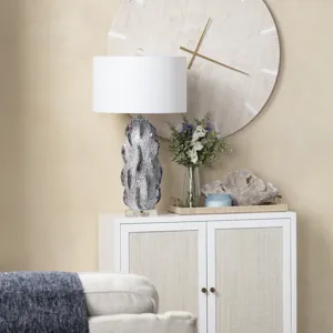 Ceramic, Table Lamp With Hardback Drum Shade