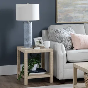 Square Rafia End Table