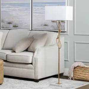 Metal Floor Lamp With Linen Shade