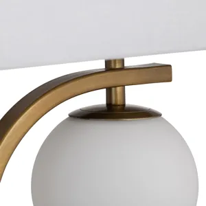 Metal Floor Lamp With Led Night Light And Linen Shade