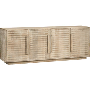 Natural Brown 4-door Media Credenza/ Sideboard