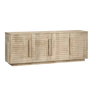 Natural Brown 4-door Media Credenza/ Sideboard