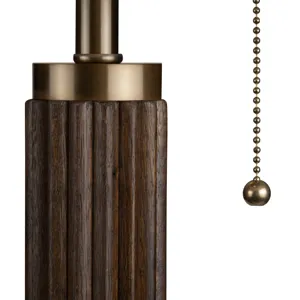 Wood & Metal Floor Lamp With Linen Shade