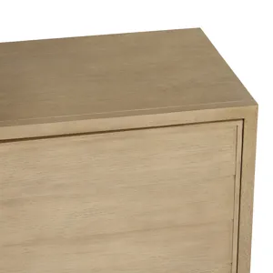 Smooth Tan 3-door Reeded Media Credenza/sideboard