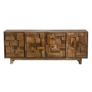 Solid Wood 4-door Media Credenza/sideboard