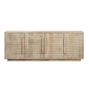 Natural Brown 4-door Media Credenza/ Sideboard