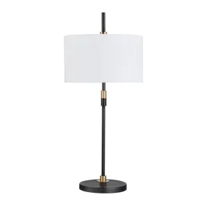 Set Of 2 Metal Table Lamp With Linen Shade