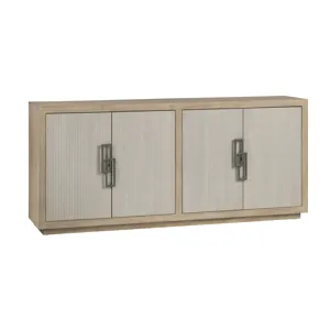 Tan & Cream 4-door Media Credenza/sideboard