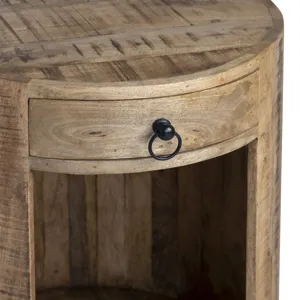 Solid Mango Brown Round Accent/end Table