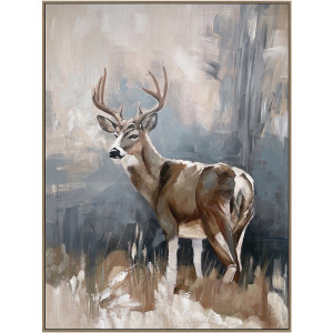 Buck At Dawn Framed Canvas Wall Art