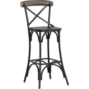 Set Of 2 Solid Mango And Iron Barstools