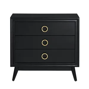 3-drawer Black Accent Chest