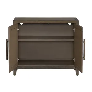 Deep Brown 2-door Rattan Media Cabinet