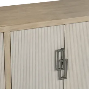 Tan & Cream 4-door Media Credenza/sideboard