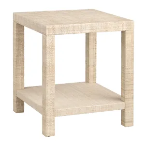 Square Rafia End Table