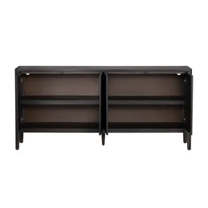 Dark Brown 4-door Media Credenza/sideboard