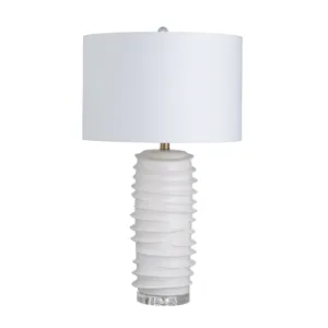 Set Of 2 White Ceramic Table Lamp With Shade