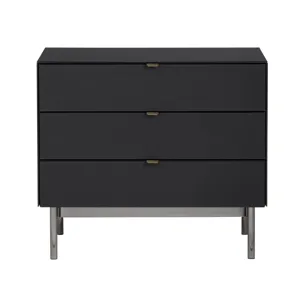 3 Drawer Black Accent Chest