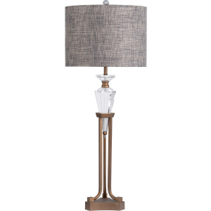 Crystal & Metal Table Lamp With Shade
