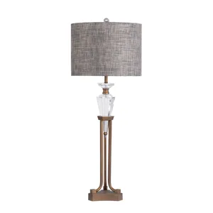 Crystal & Metal Table Lamp With Shade